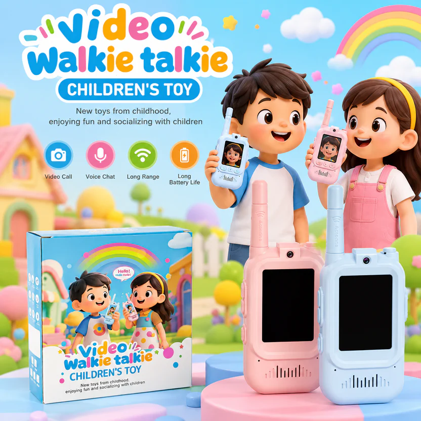 2Pcs Rechargeable Kids Video Walkie Talkie